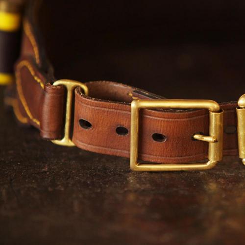The Rouxville Shotgun Cartridge Belt, brass buckle, leather products, belt, handcrafted