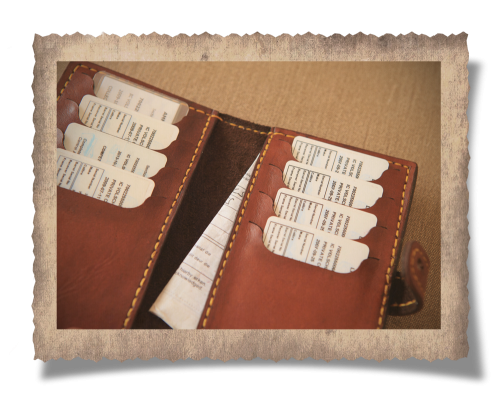 The Elliot 8 License Card Holder, licenses, yellow stitching, leather products, handcrafted