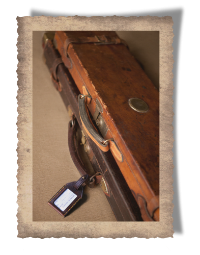 The Matjiesfontein Gun Case & Luggage Tag, leather luggage tag, gun case, brass finishes, handle, leather products